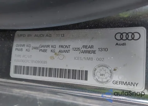 2014 Audi A7 3.0 Technik from USA, damaged, VIN WAU3GCFC1EN090035